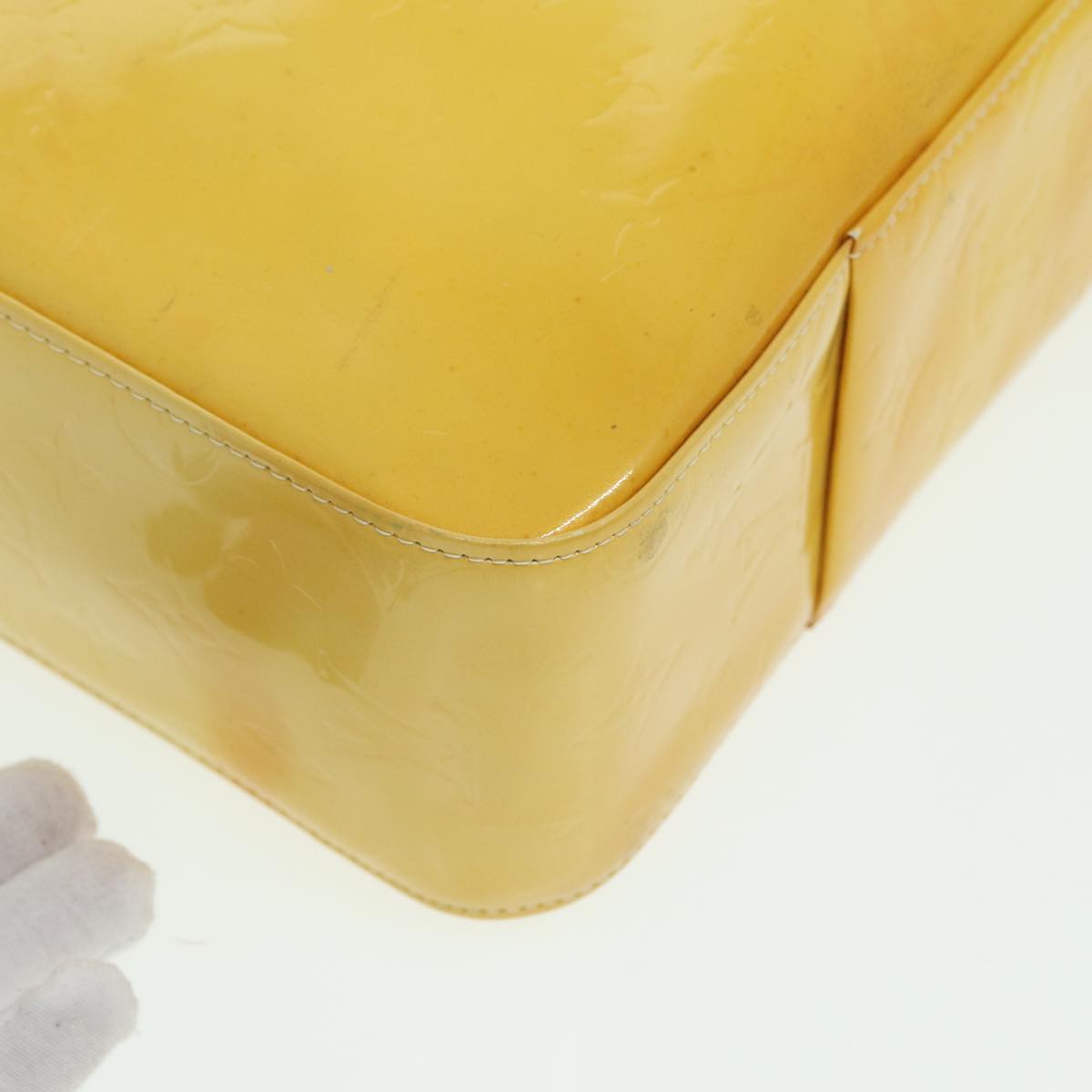 LOUIS VUITTON Monogram Vernis Columbus Tote Bag Yellow M91047 LV 83616