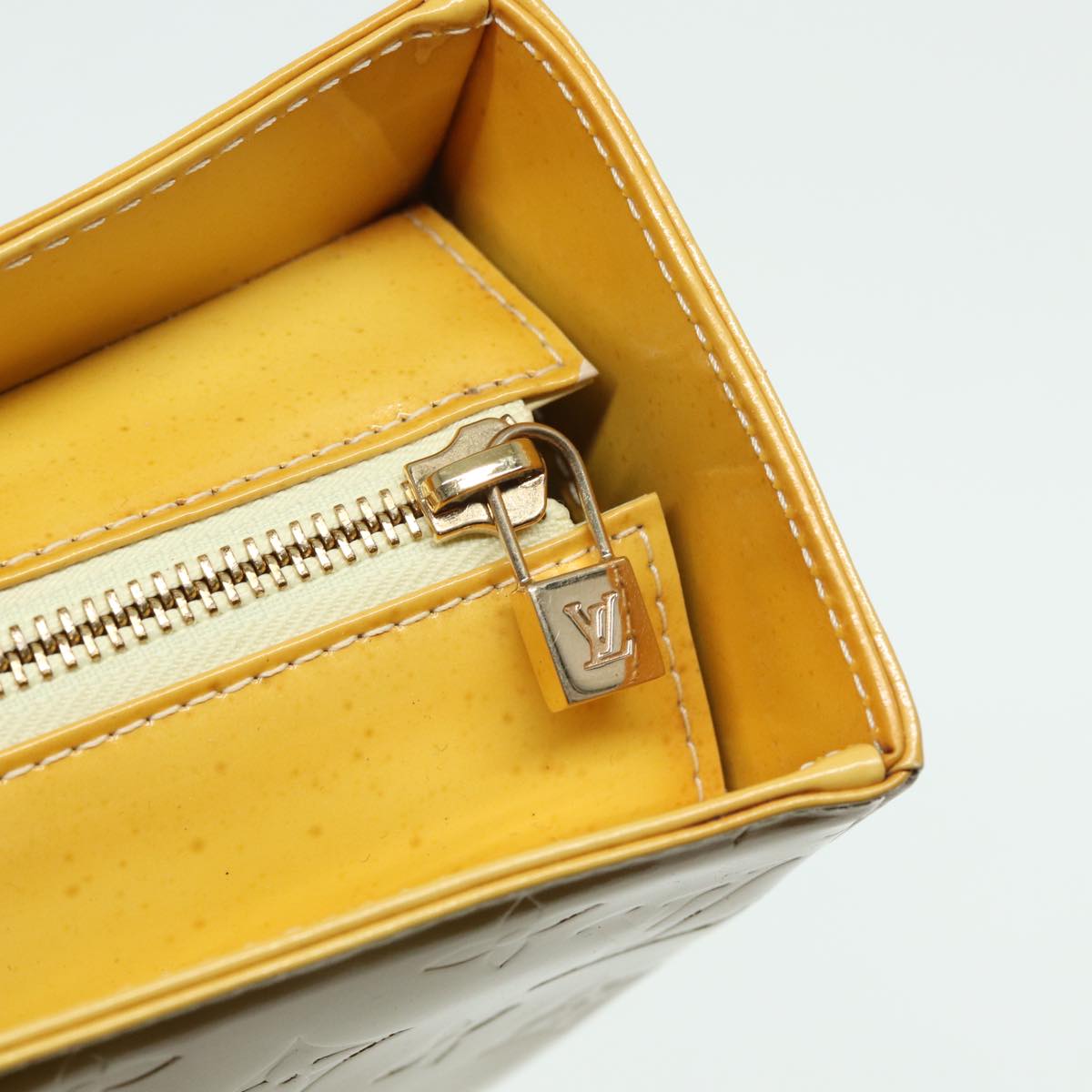 LOUIS VUITTON Monogram Vernis Columbus Tote Bag Yellow M91047 LV 83616