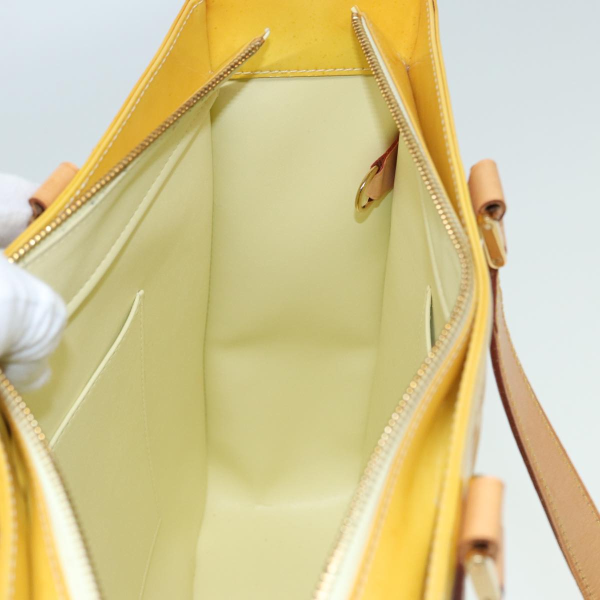 LOUIS VUITTON Monogram Vernis Columbus Tote Bag Yellow M91047 LV 83616