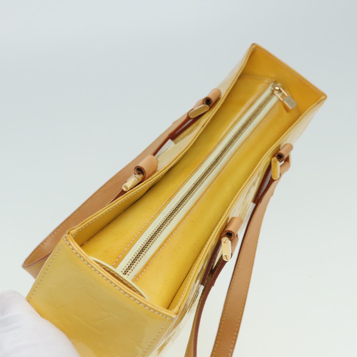 LOUIS VUITTON Monogram Vernis Columbus Tote Bag Yellow M91047 LV 83616