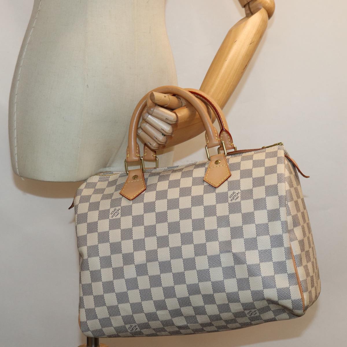 LOUIS VUITTON Damier Azur Speedy 30 Hand Bag N41533 LV 83636A