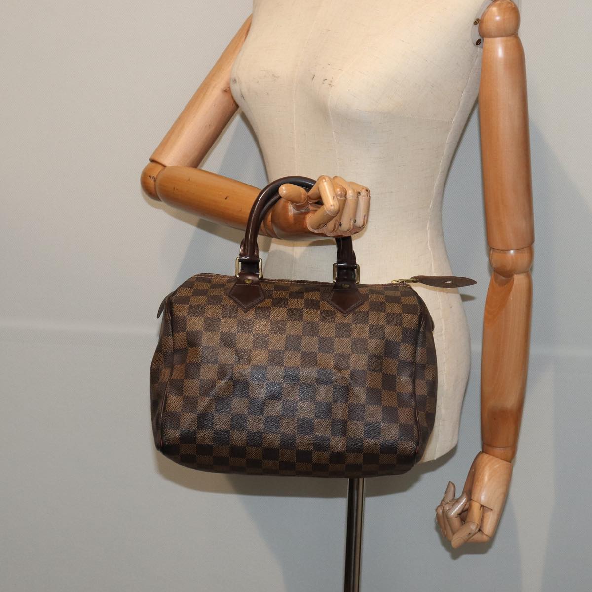 LOUIS VUITTON Damier Ebene Speedy 25 Hand Bag N41532 LV 83642