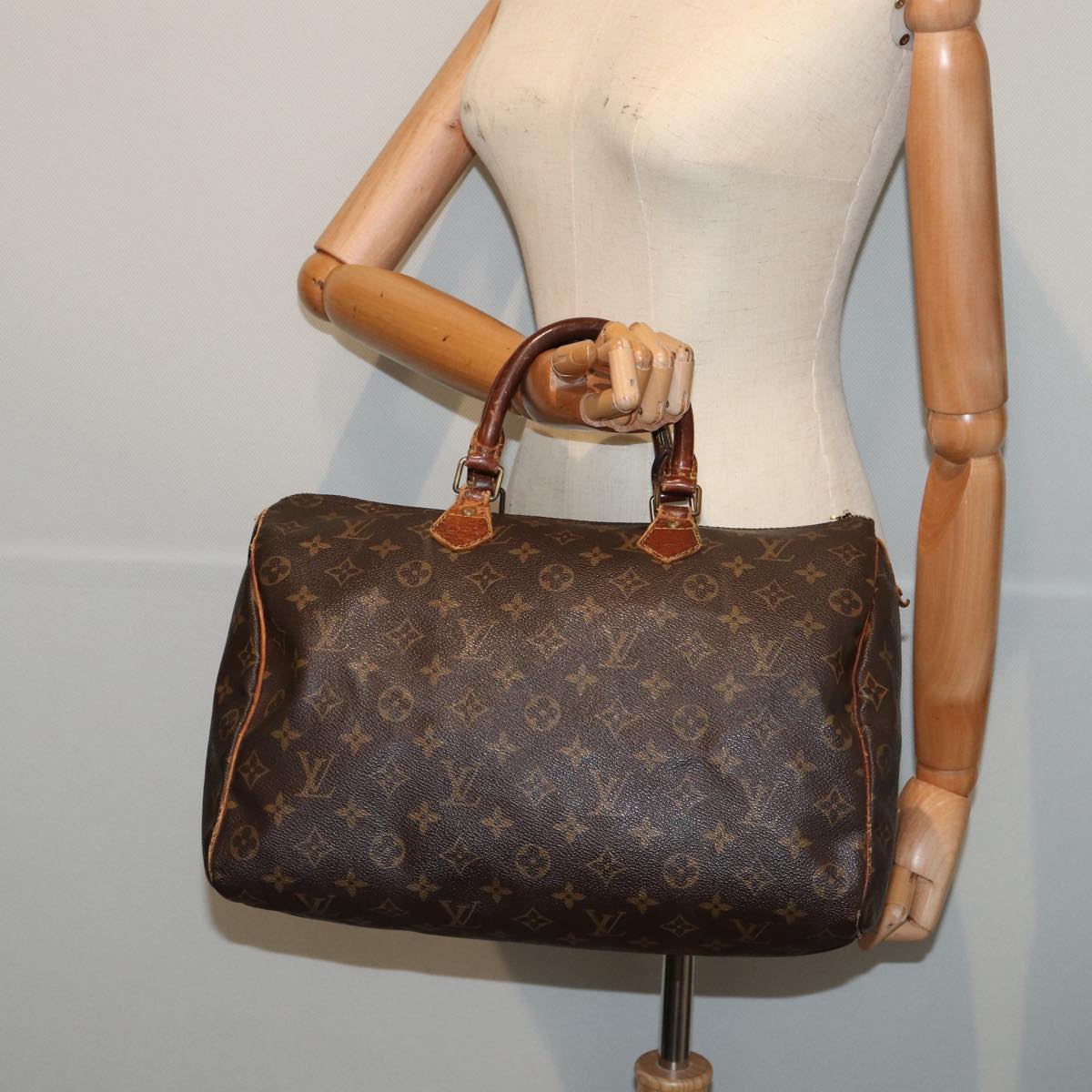 LOUIS VUITTON Monogram Speedy 35 Hand Bag M41524 LV 83655