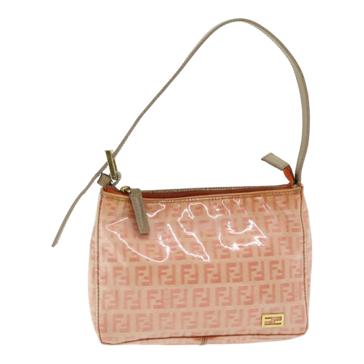 Luxury Fendi Zucchino Canvas Hand Bag Enamel Orange83668