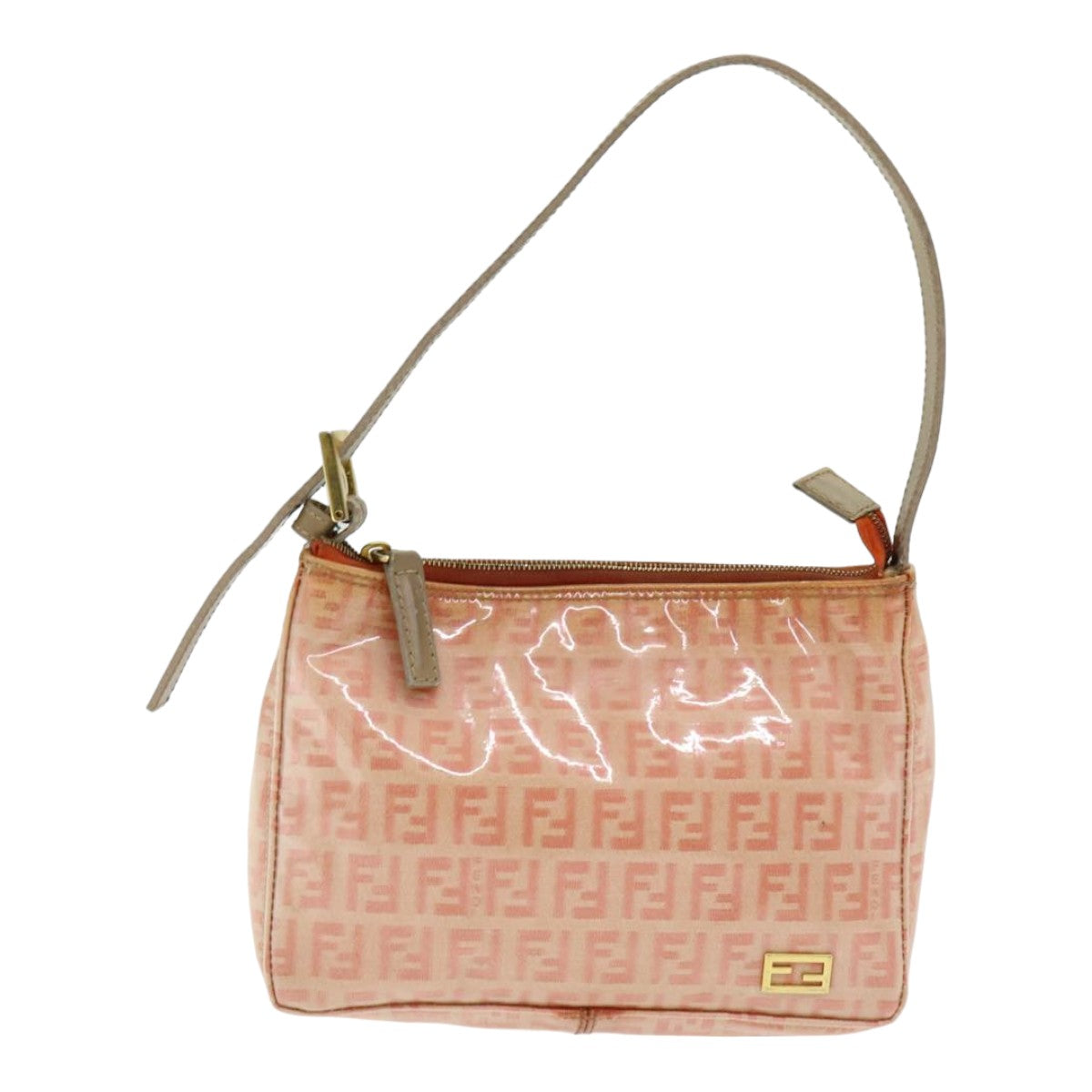 Luxury Fendi Zucchino Canvas Hand Bag Enamel Orange83668
