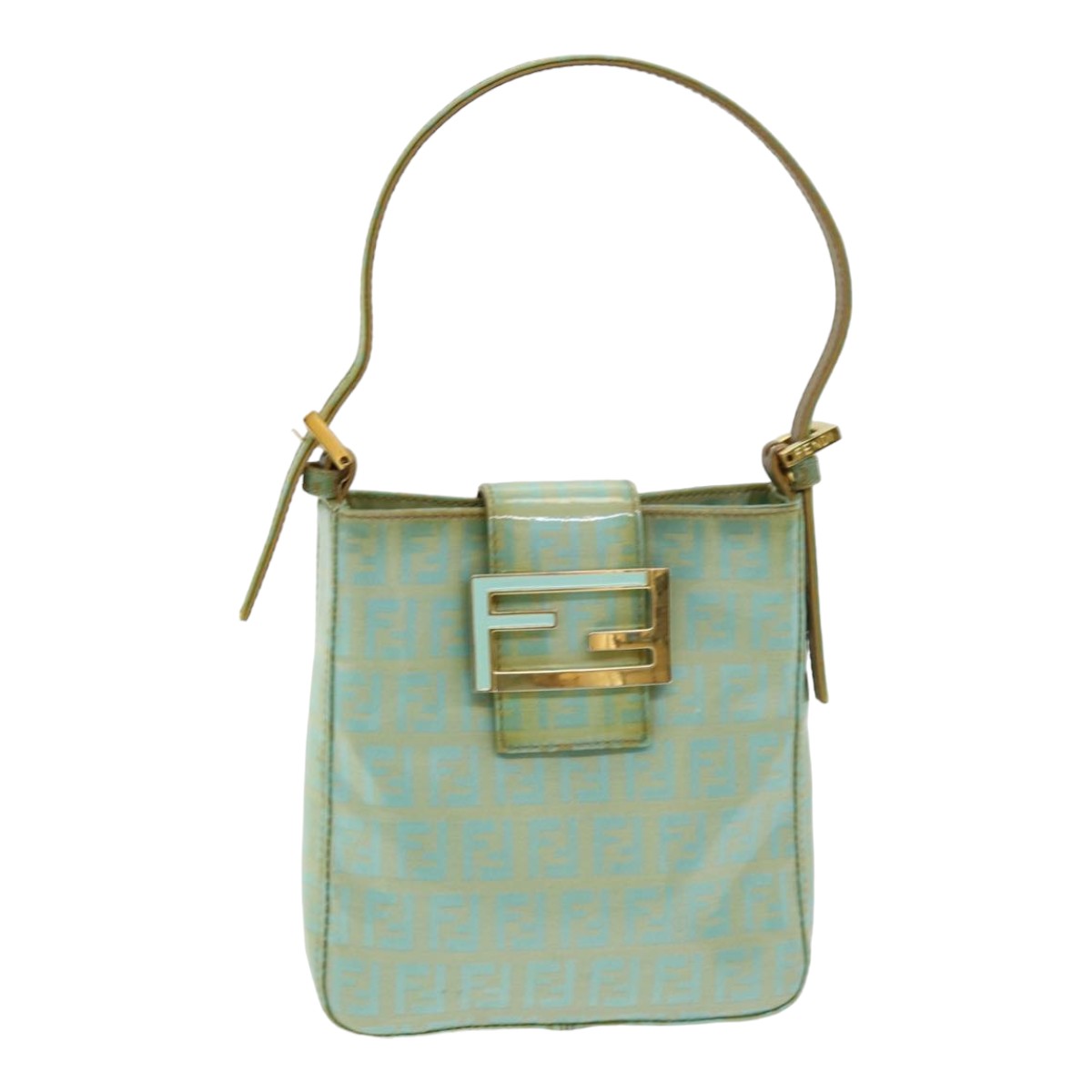 Luxury Fendi Zucchino Canvas Mamma Baguette Hand Bag Enamel83669