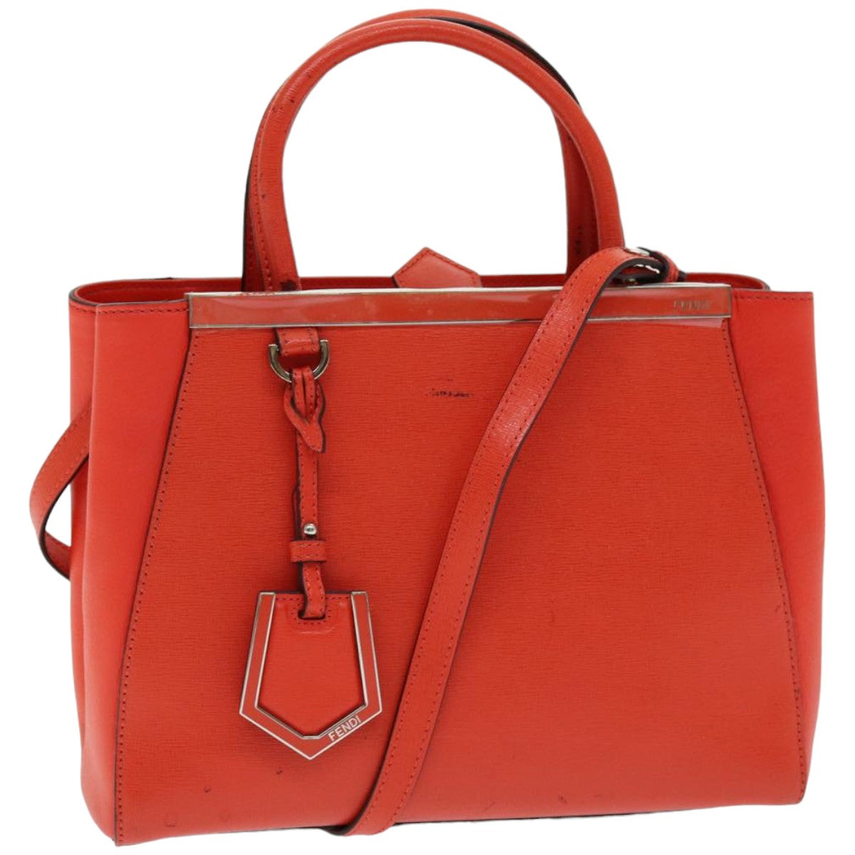 Luxury Fendi Hand Bag Leather 2way Orange83672