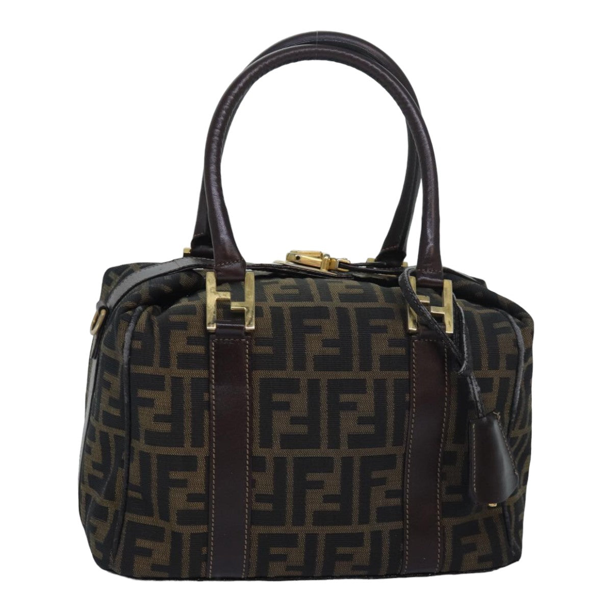 Luxury Fendi Zucca Canvas Hand Bag Brown Black83684