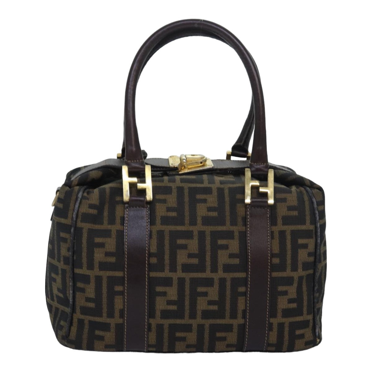 Luxury Fendi Zucca Canvas Hand Bag Brown Black83684