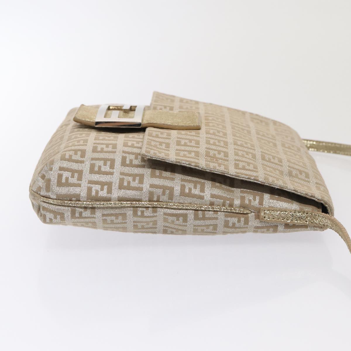 Luxury Fendi Zucchino Canvas Shoulder Bag Silver83685