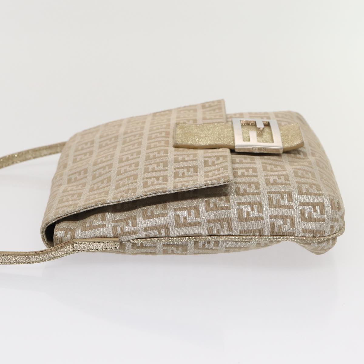 Luxury Fendi Zucchino Canvas Shoulder Bag Silver83685