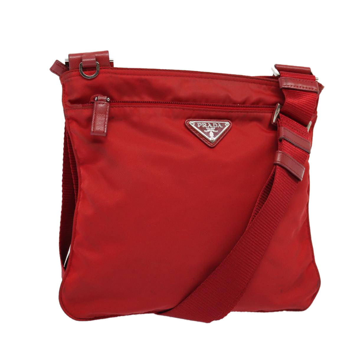 Luxury Prada Shoulder Bag Nylon Red  83691