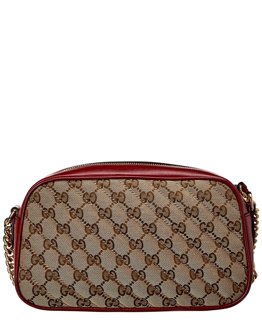 Luxury Gucci Trending 2025 Marmont Small GG Canvas & Leather Shoulder Bag