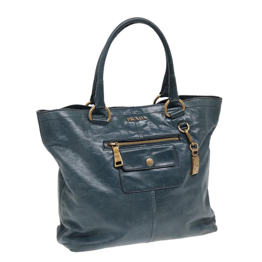 Luxury Prada Tote Bag Leather Navy  83700