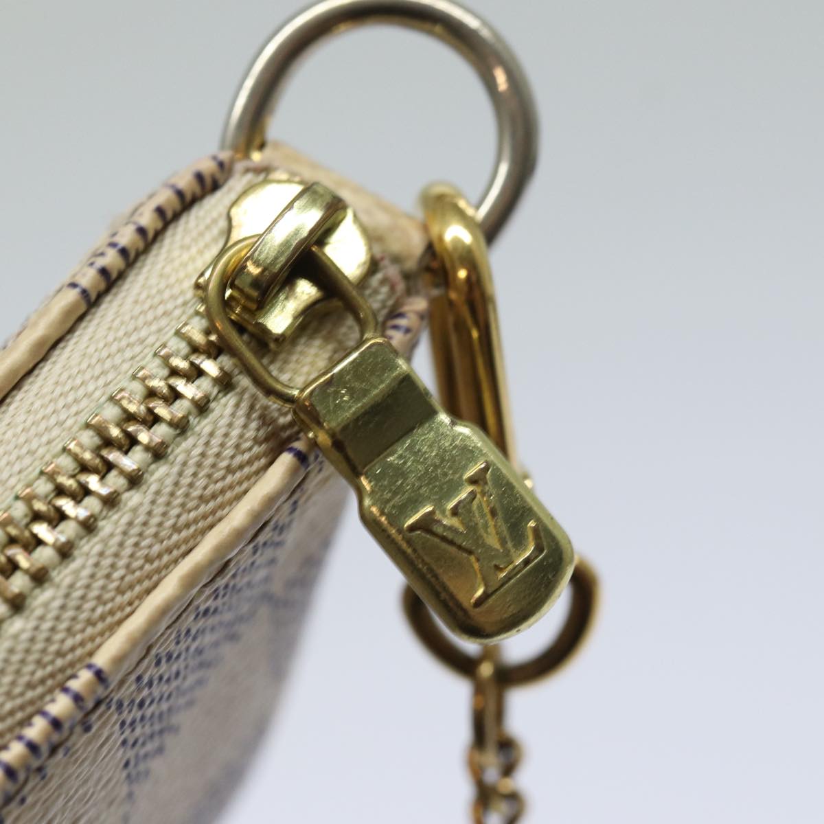 LOUIS VUITTON Damier Azur Mini Pochette Accessoires Pouch N63005 LV 83774
