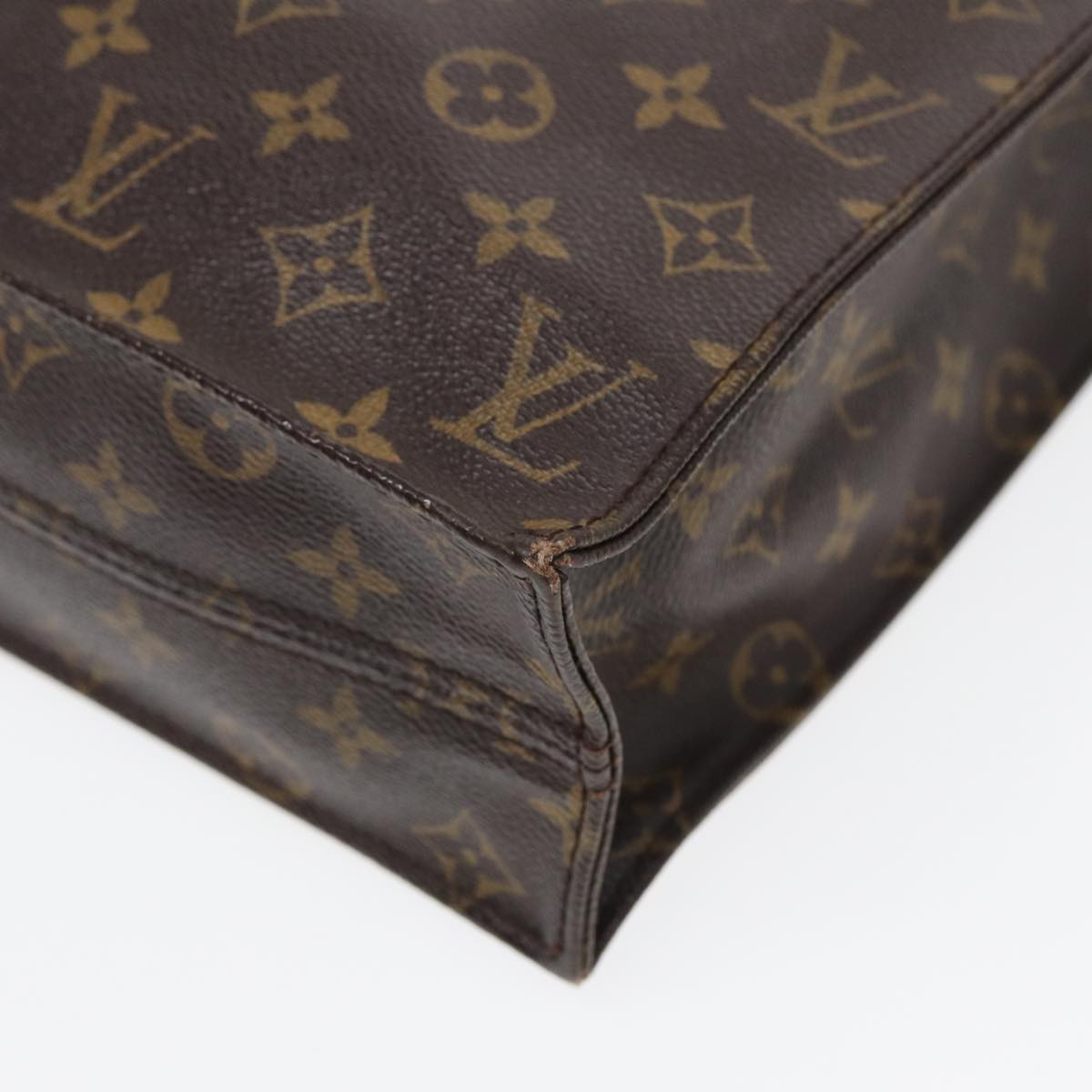 LOUIS VUITTON Monogram Sac Plat Hand Bag M51140 LV 83776