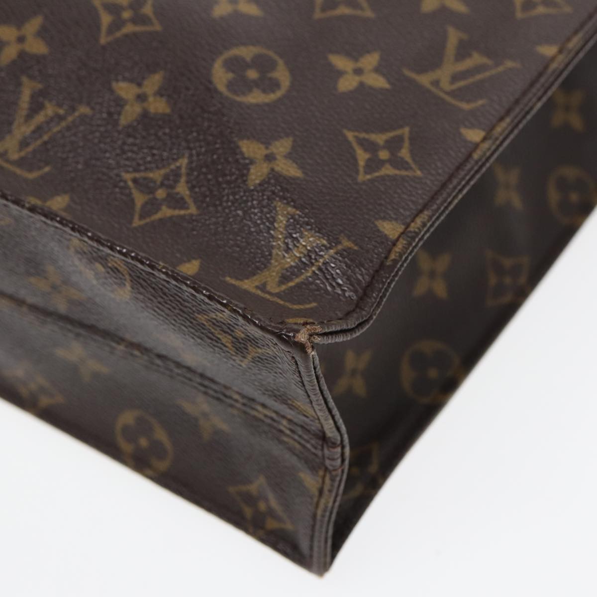 LOUIS VUITTON Monogram Sac Plat Hand Bag M51140 LV 83776
