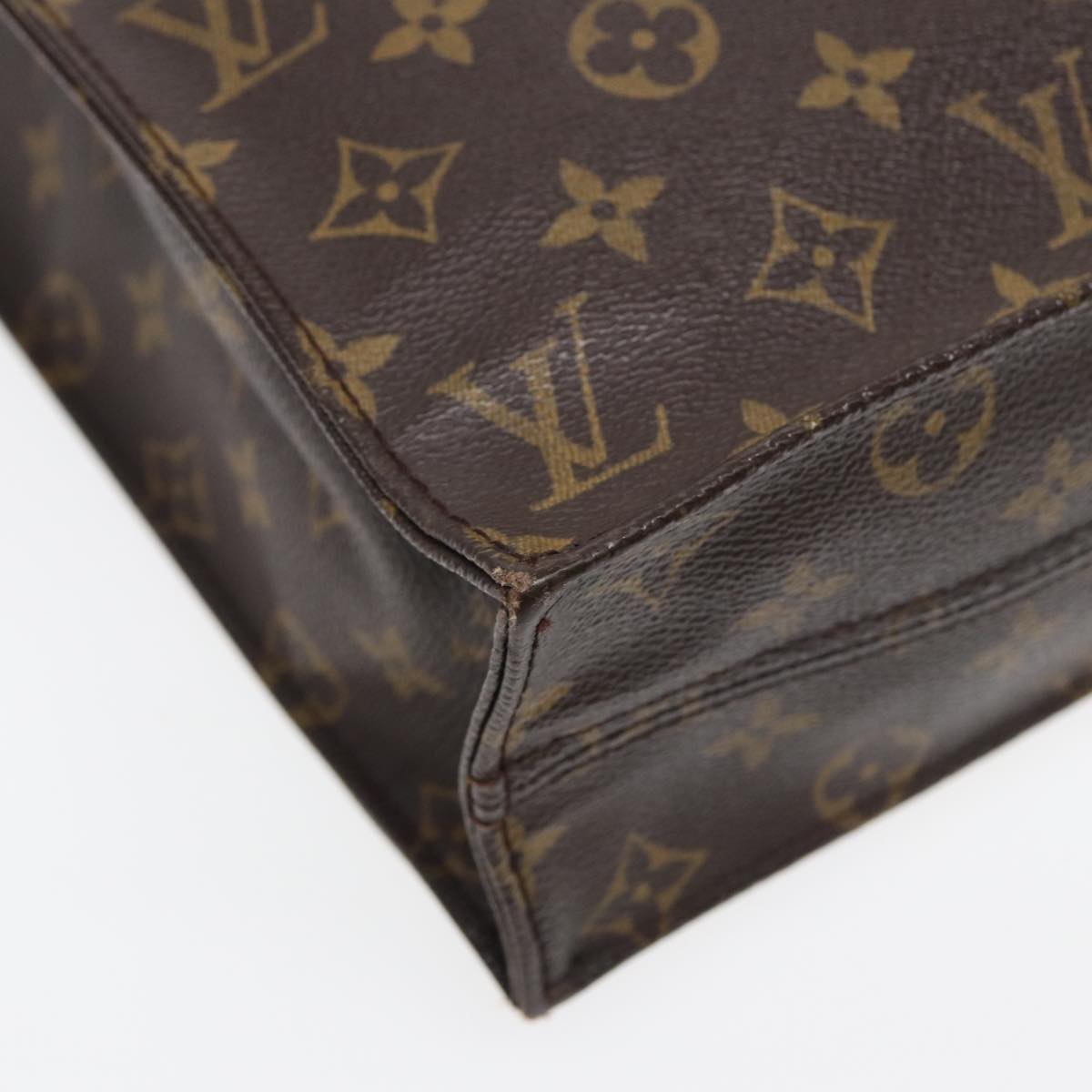 LOUIS VUITTON Monogram Sac Plat Hand Bag M51140 LV 83776