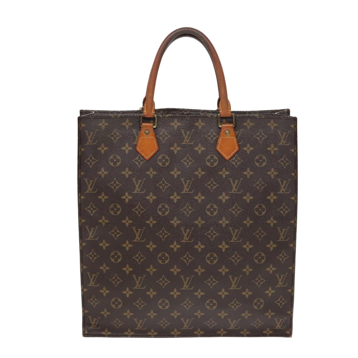LOUIS VUITTON Monogram Sac Plat Hand Bag M51140 LV 83776