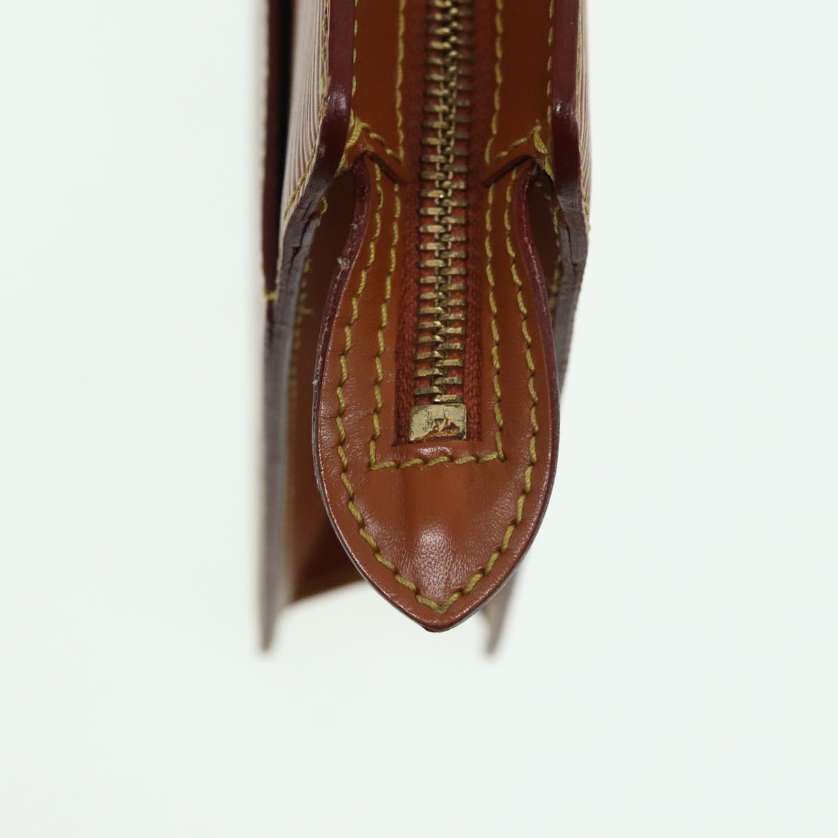 LOUIS VUITTON Epi Pochette Homme Clutch Bag Brown Zipang gold M52528 83787