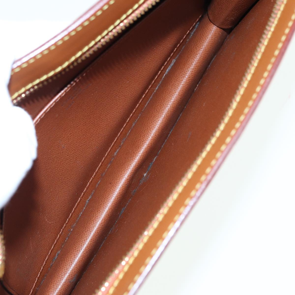 LOUIS VUITTON Epi Pochette Homme Clutch Bag Brown Zipang gold M52528 83787