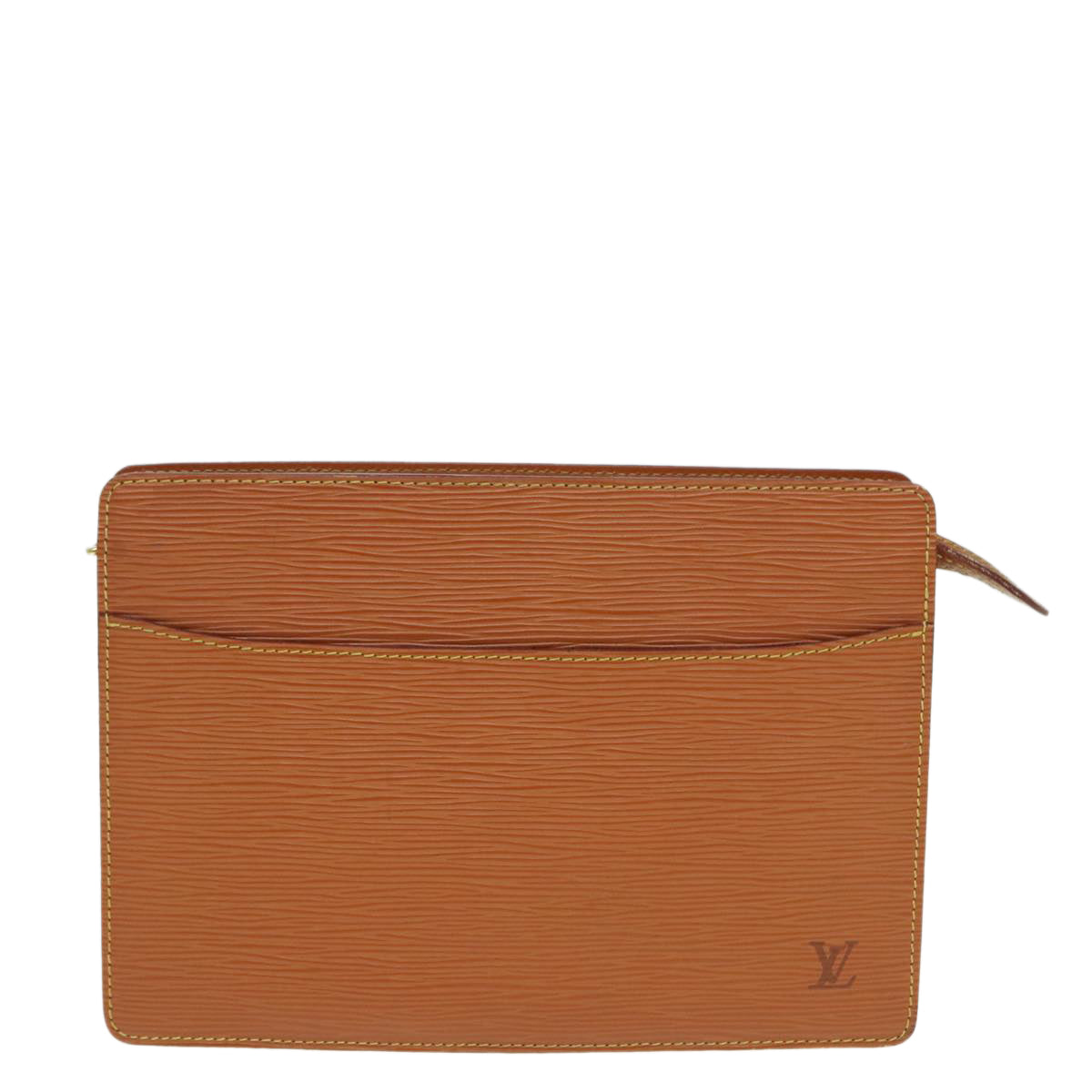 LOUIS VUITTON Epi Pochette Homme Clutch Bag Brown Zipang gold M52528 83787