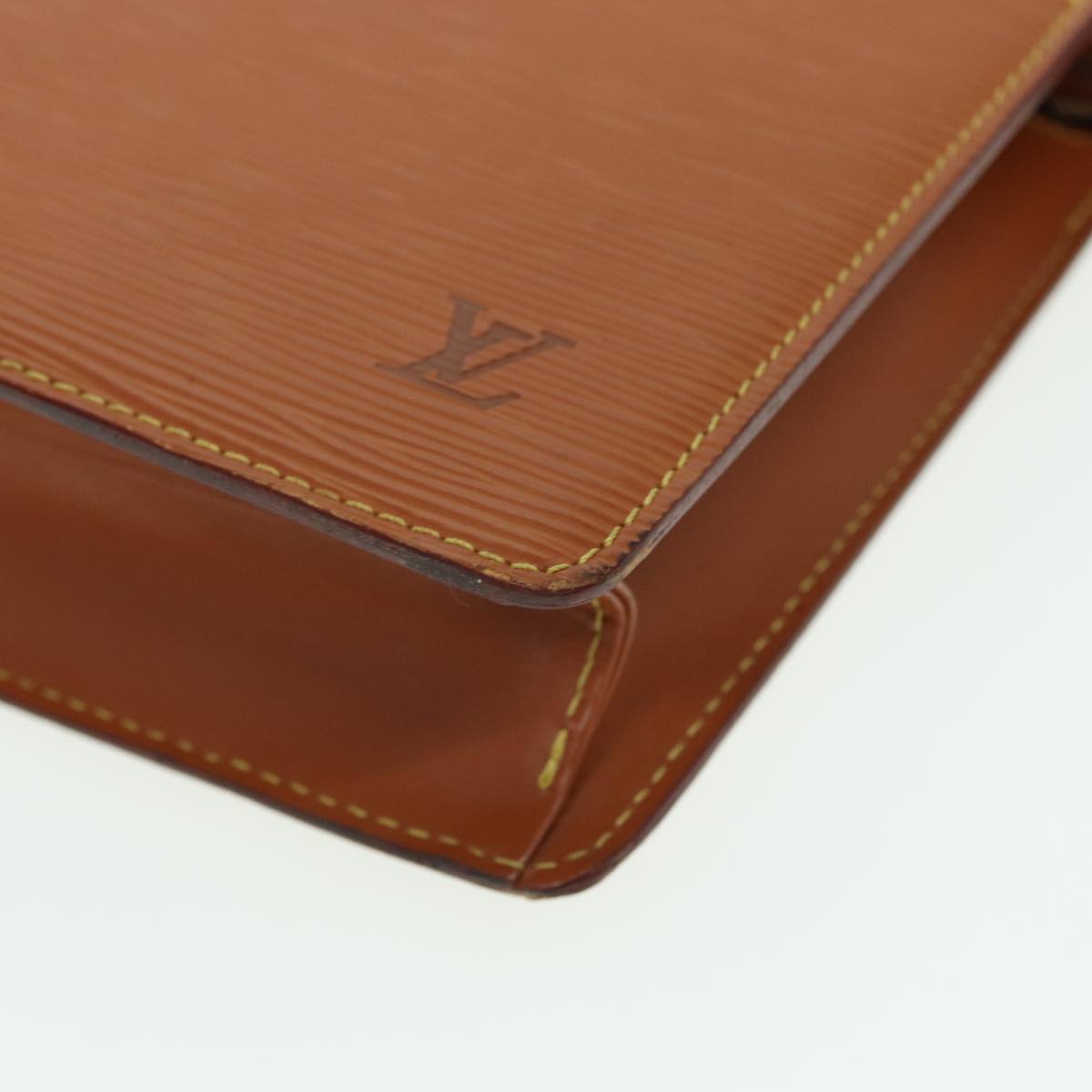 LOUIS VUITTON Epi Pochette Homme Clutch Bag Brown Zipang gold M52528 83787