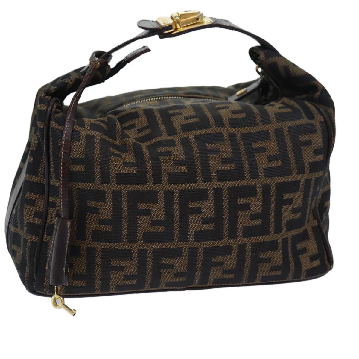 Luxury Fendi Zucca Canvas Vanity Hand Bag Brown83809