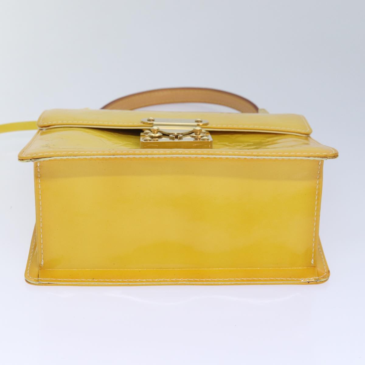 LOUIS VUITTON Monogram Vernis Spring Street Bag Lime Yellow M91068 83865