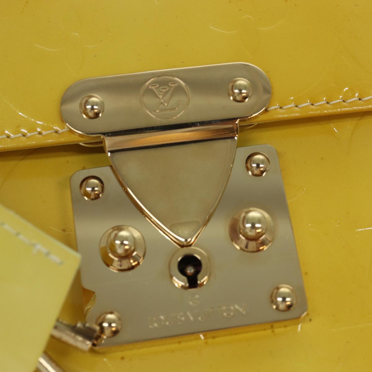 LOUIS VUITTON Monogram Vernis Spring Street Bag Lime Yellow M91068 83865
