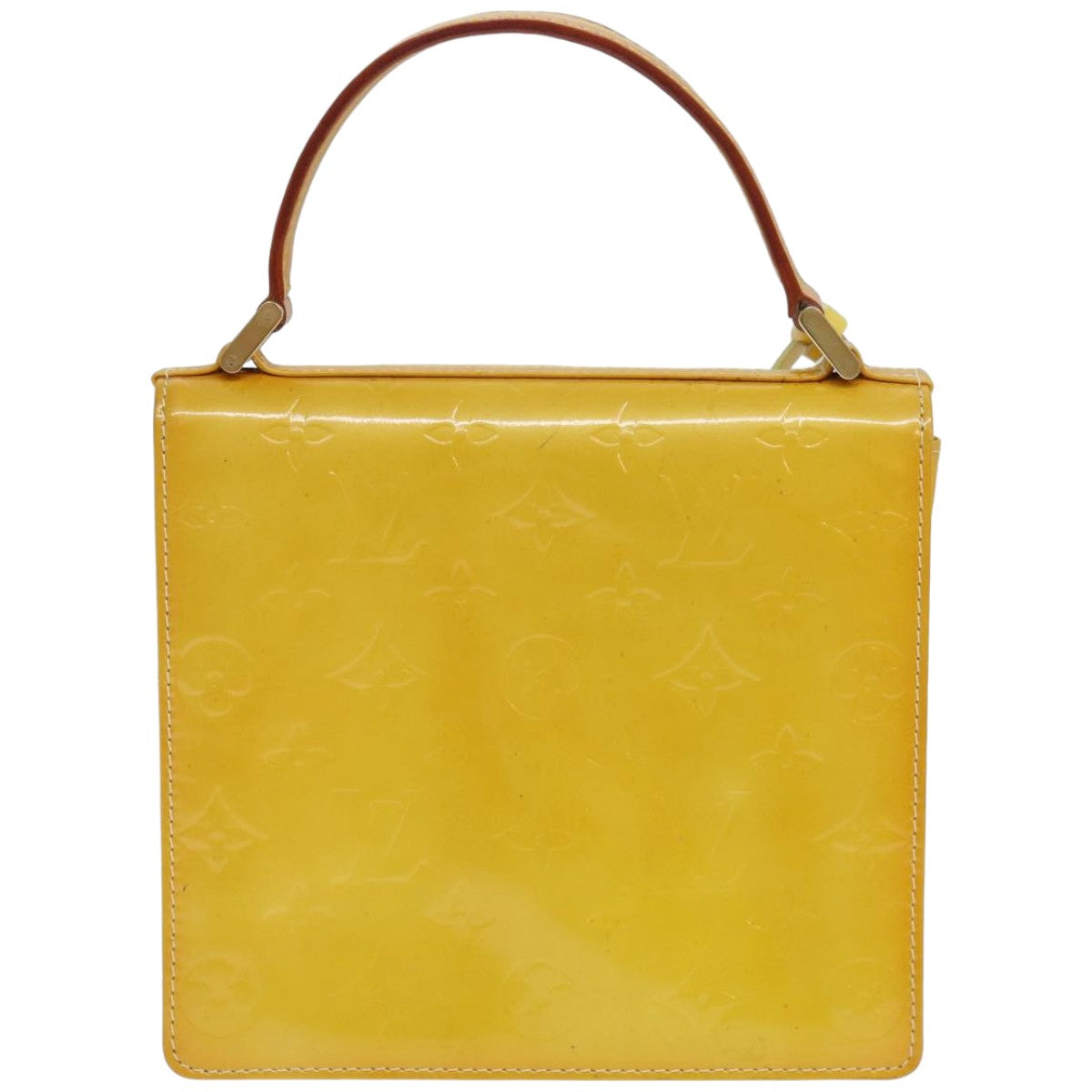 LOUIS VUITTON Monogram Vernis Spring Street Bag Lime Yellow M91068 83865