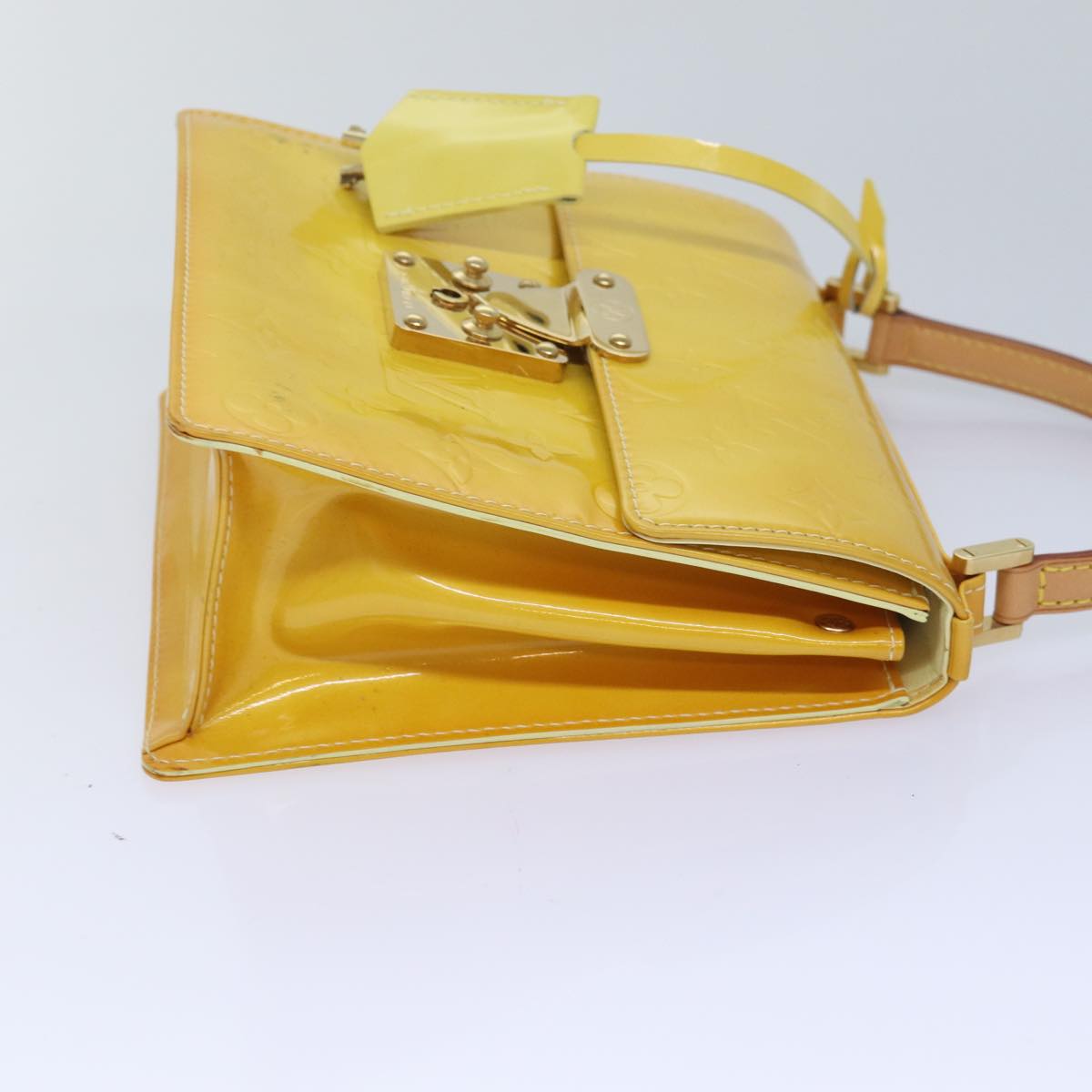 LOUIS VUITTON Monogram Vernis Spring Street Bag Lime Yellow M91068 83865