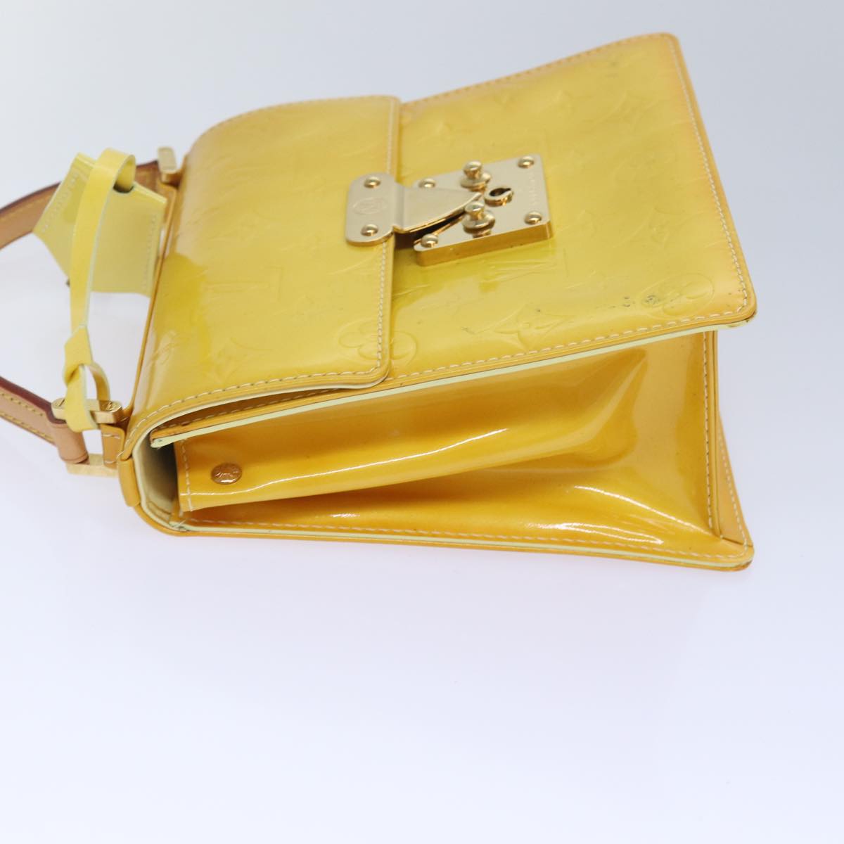 LOUIS VUITTON Monogram Vernis Spring Street Bag Lime Yellow M91068 83865