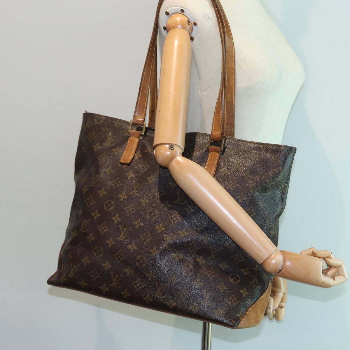 LOUIS VUITTON Monogram Cabas Mezzo Tote Bag M51151 LV 83886
