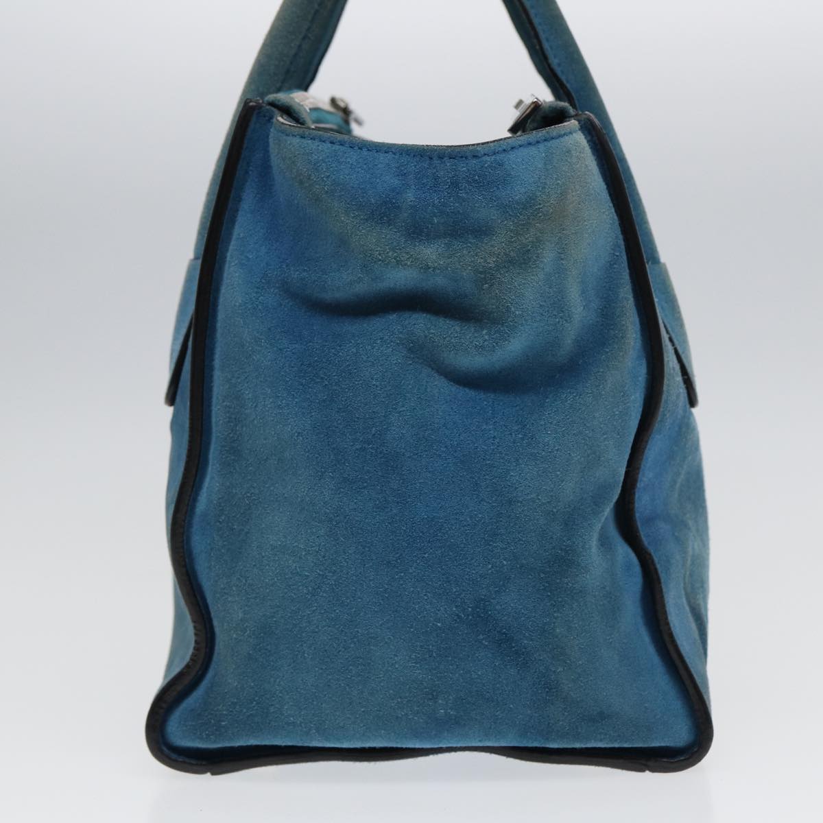 Luxury Prada Hand Bag Suede 2way Blue  83949