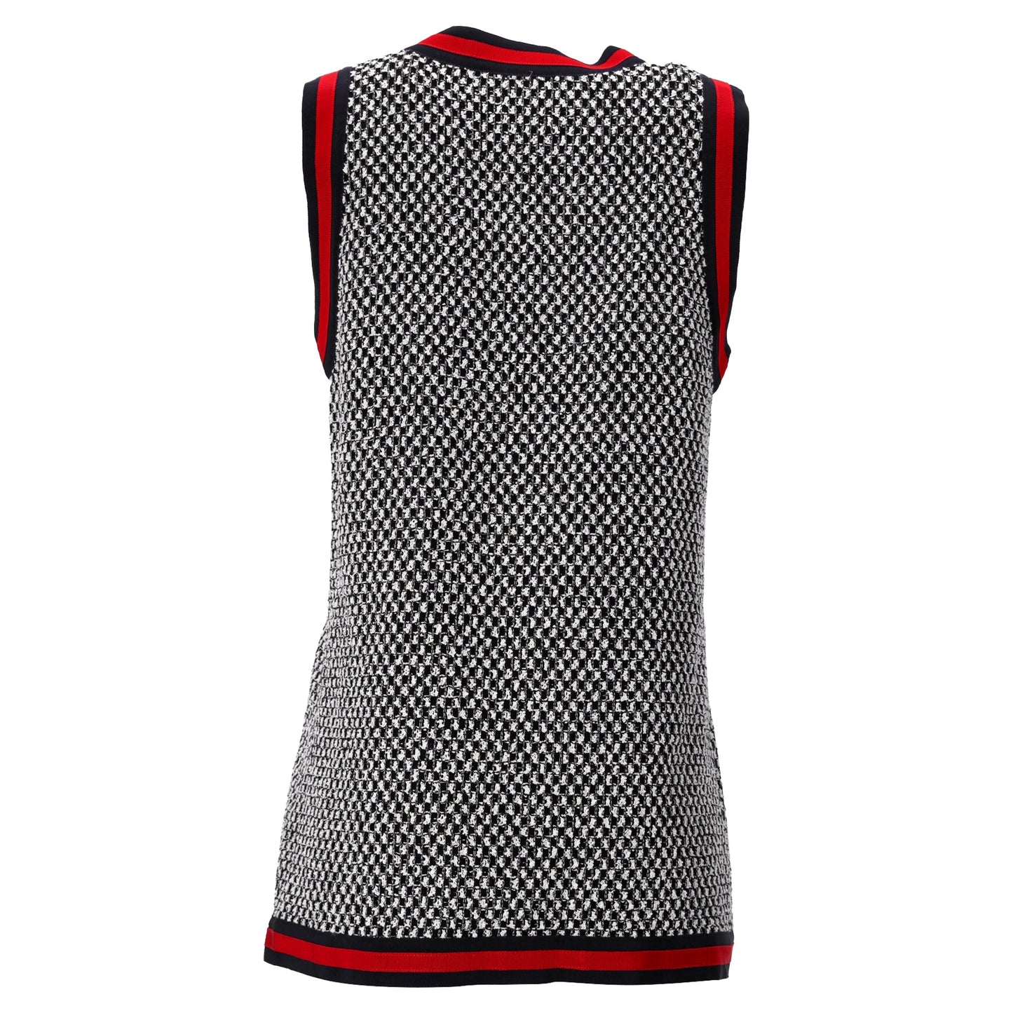 Gucci Oversized Web Tweed Waistcoat In Multicolor Cotton