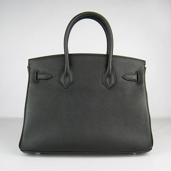 Luxury Hermes Birkin 30cm Togo Leather Handbags Black Silver