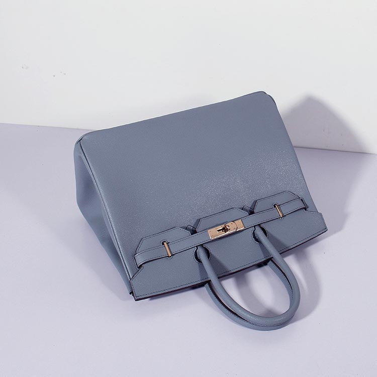 Luxury Hermes 35cm Birkin Bag Epsom Leather Blue Lin Gold