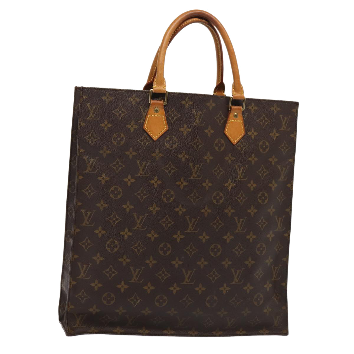 LOUIS VUITTON Monogram Sac Plat Hand Bag M51140 LV 84016