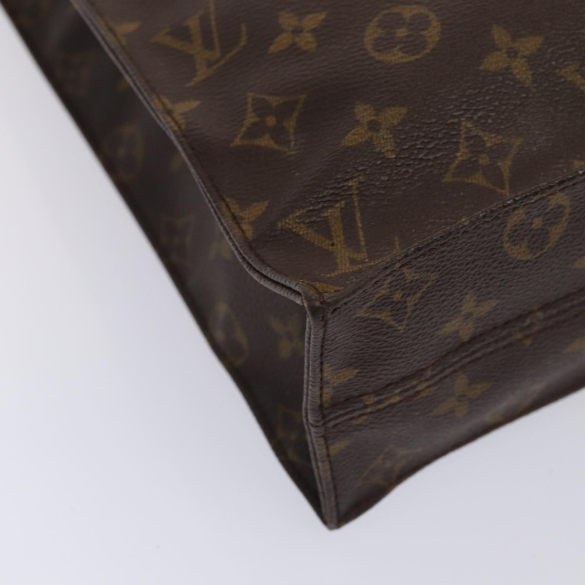 LOUIS VUITTON Monogram Sac Plat Hand Bag M51140 LV 84016
