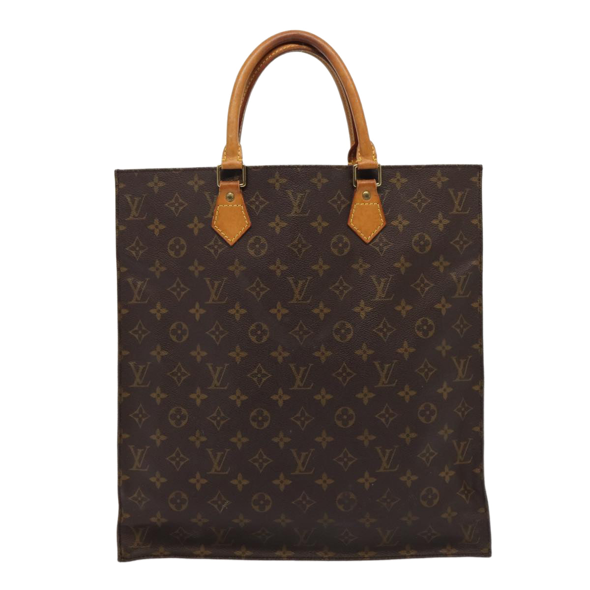 LOUIS VUITTON Monogram Sac Plat Hand Bag M51140 LV 84016
