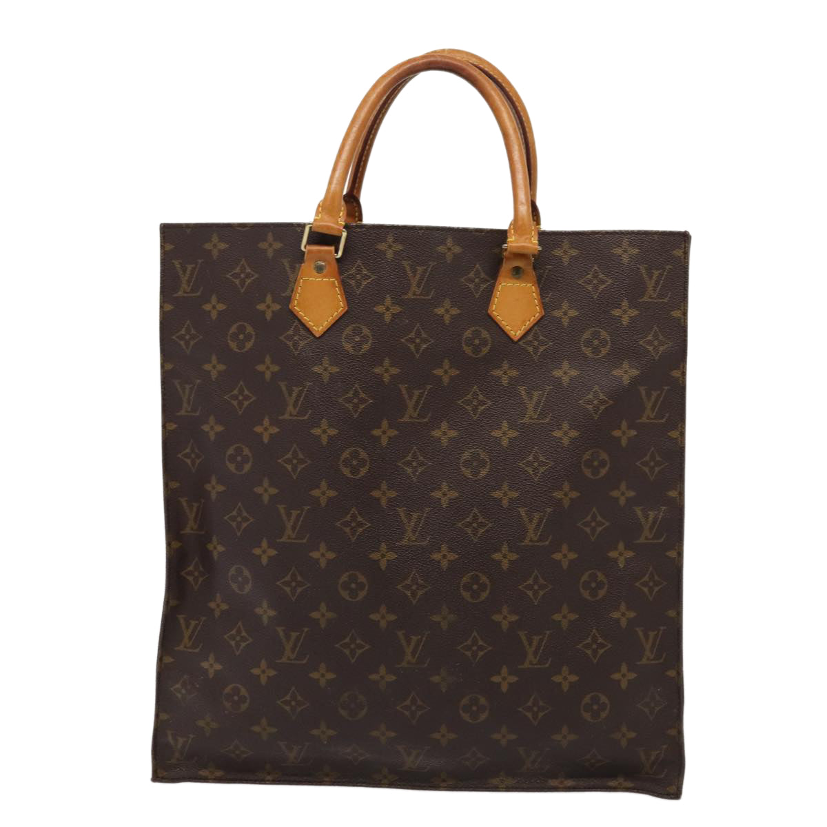 LOUIS VUITTON Monogram Sac Plat Hand Bag M51140 LV 84016