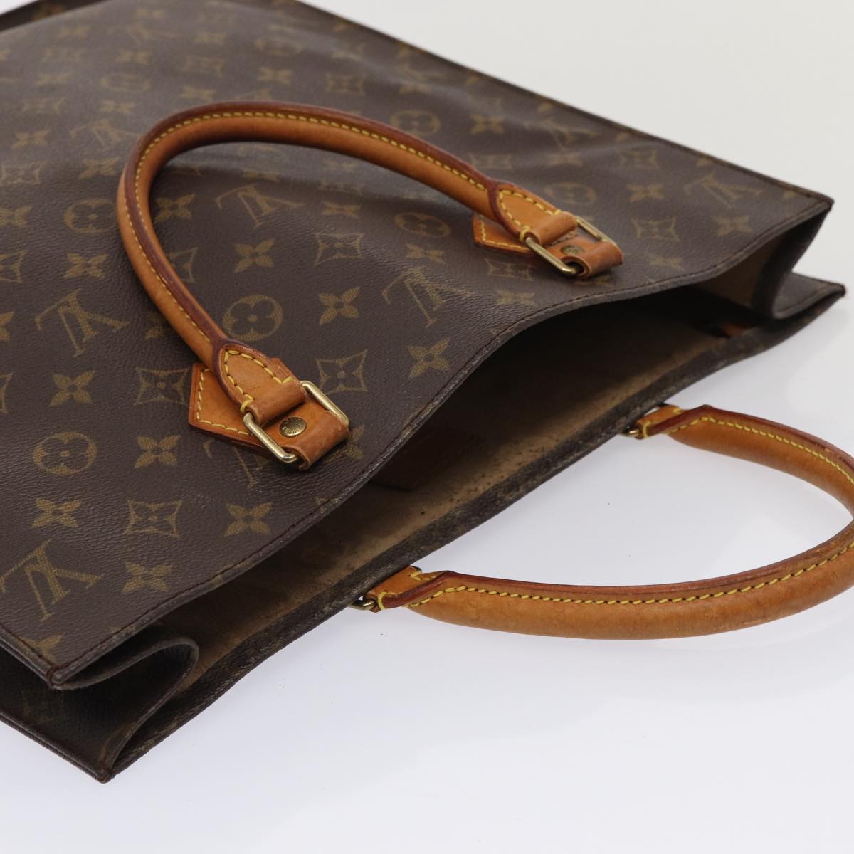 LOUIS VUITTON Monogram Sac Plat Hand Bag M51140 LV 84016
