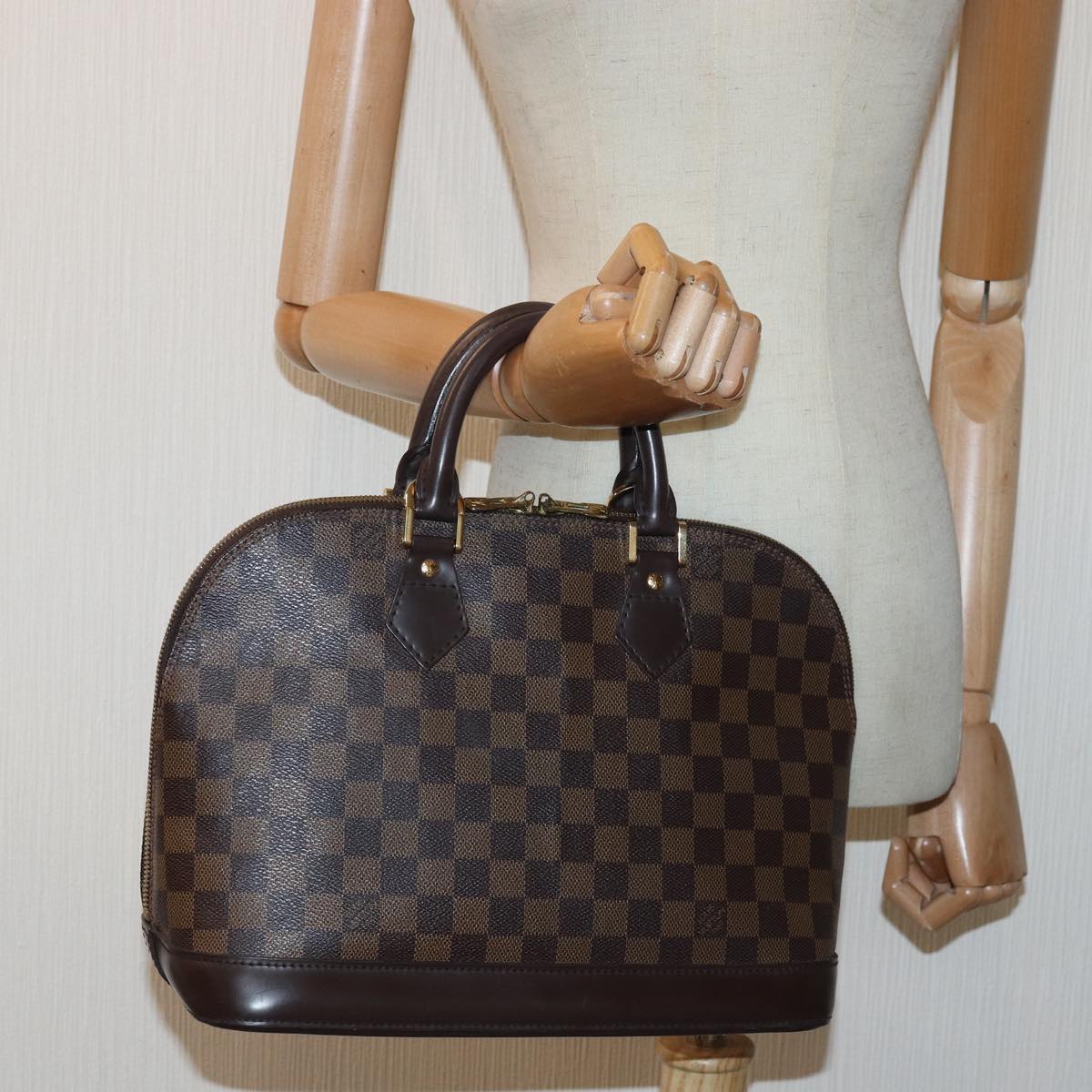 LOUIS VUITTON Damier Ebene Alma Hand Bag N51131 LV 84055