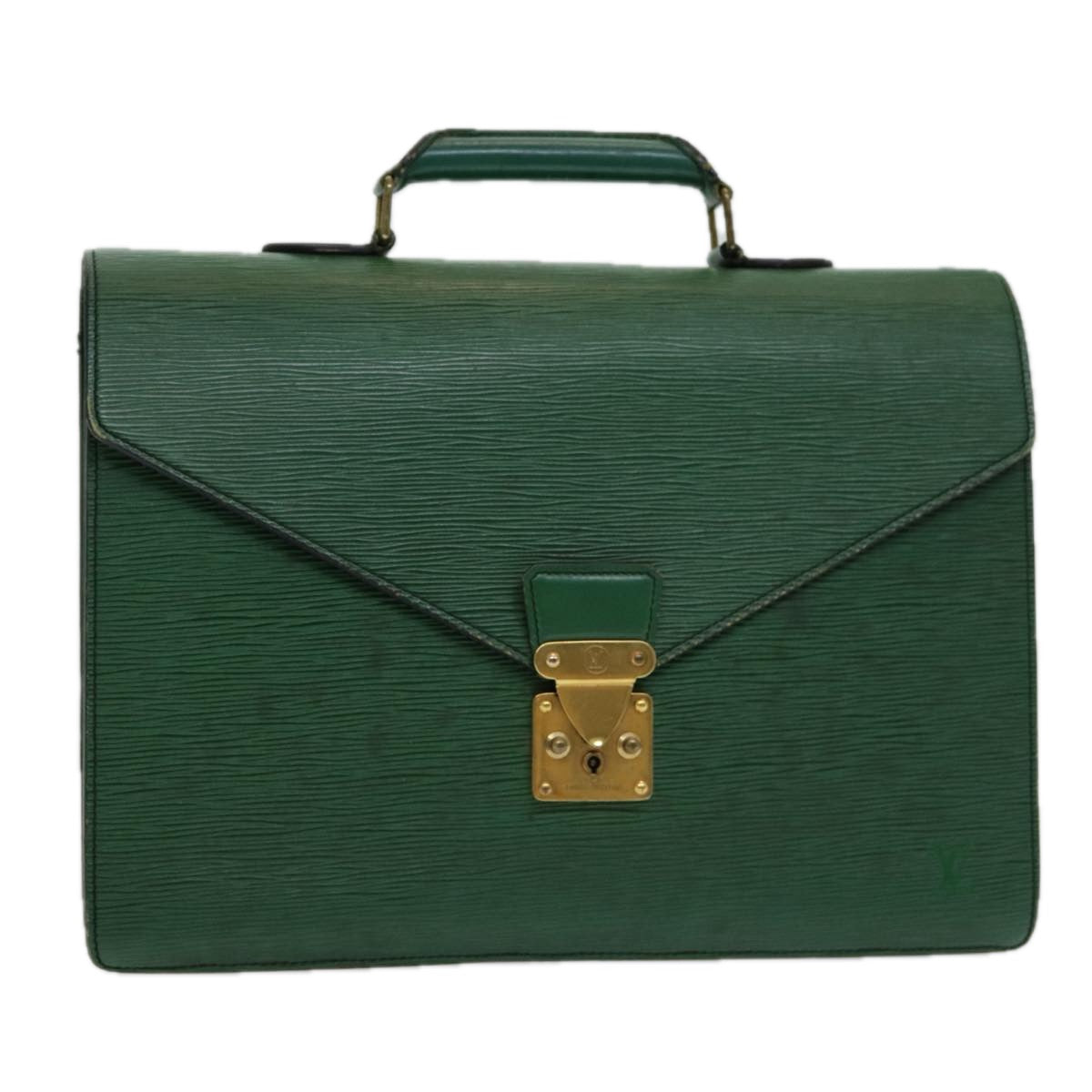 LOUIS VUITTON Epi Serviette Ambassador Business Bag Green M54412 LV 84072