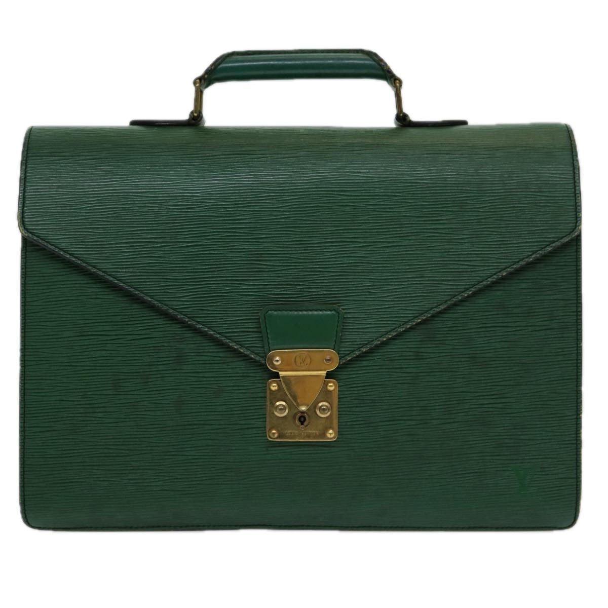 LOUIS VUITTON Epi Serviette Ambassador Business Bag Green M54412 LV 84072
