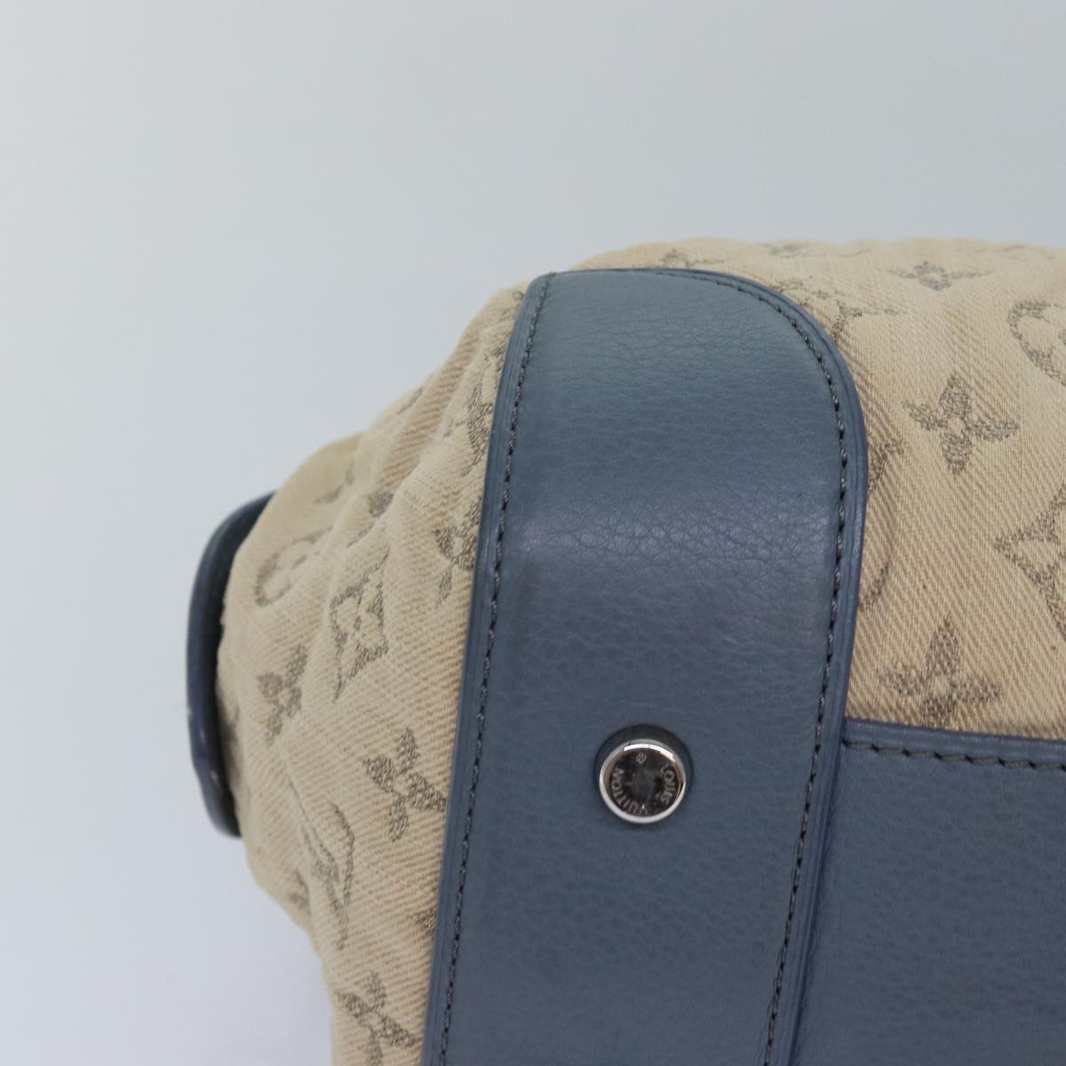 LOUIS VUITTON Monogram denim Pochette round Shoulder Bag Blue M40706 84074
