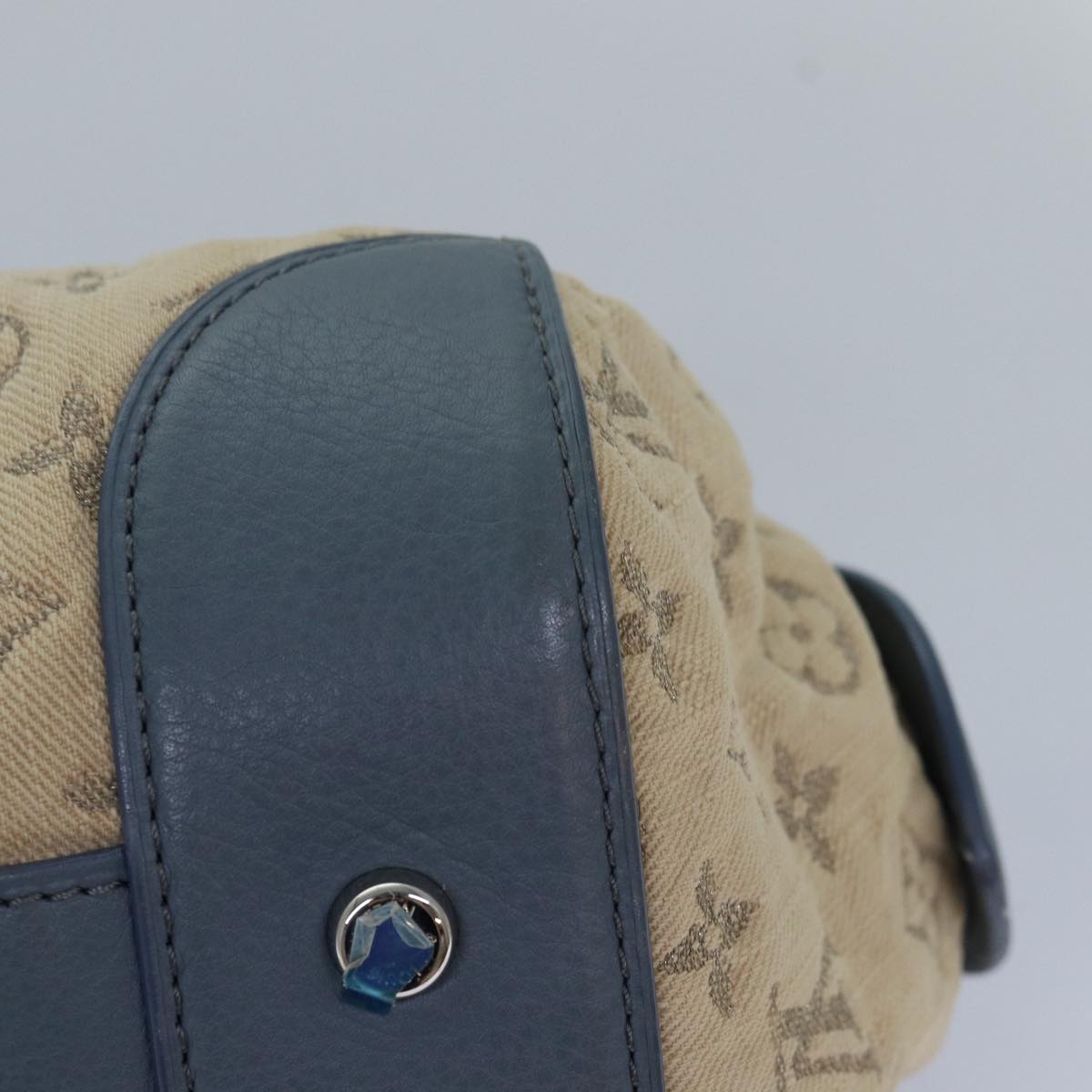LOUIS VUITTON Monogram denim Pochette round Shoulder Bag Blue M40706 84074