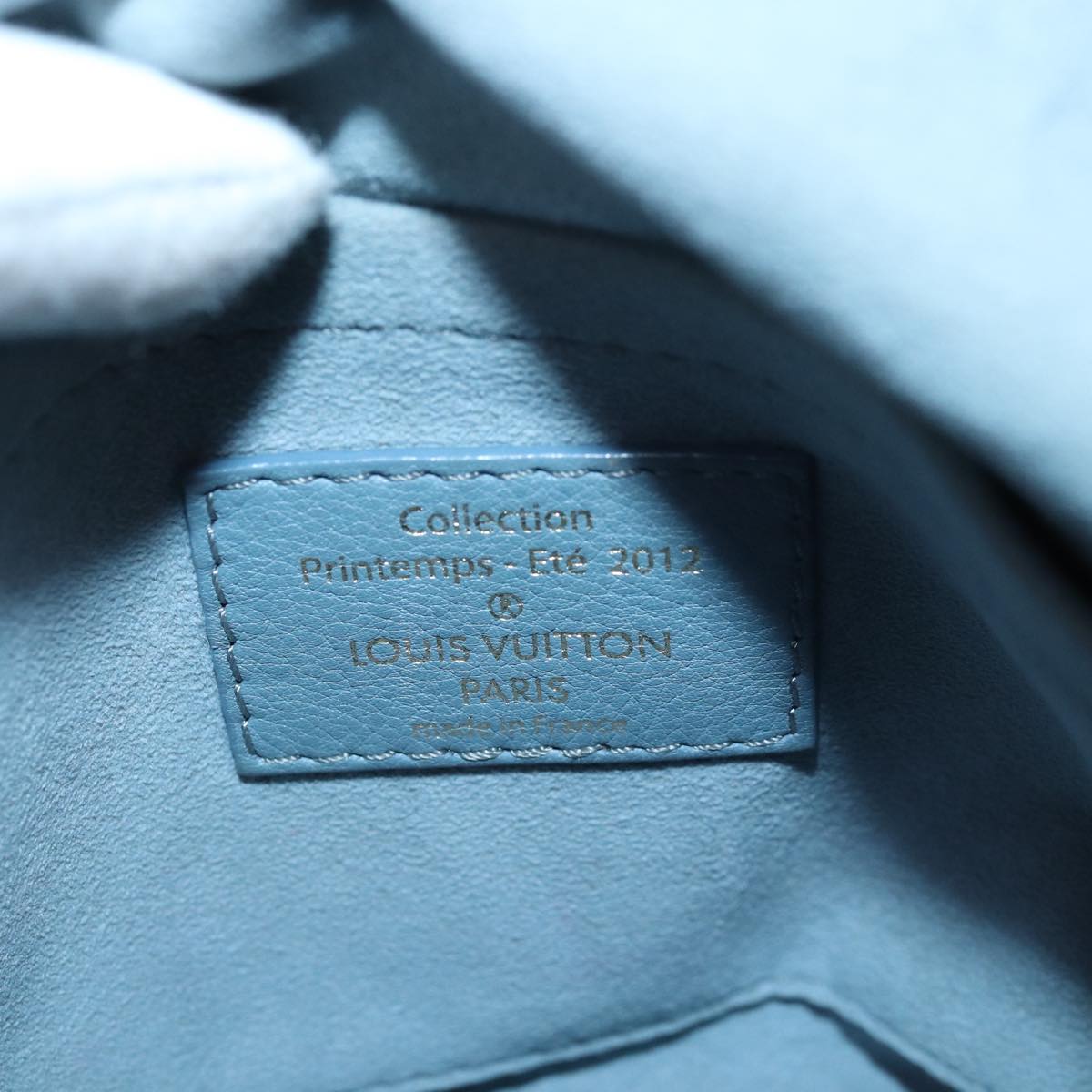 LOUIS VUITTON Monogram denim Pochette round Shoulder Bag Blue M40706 84074
