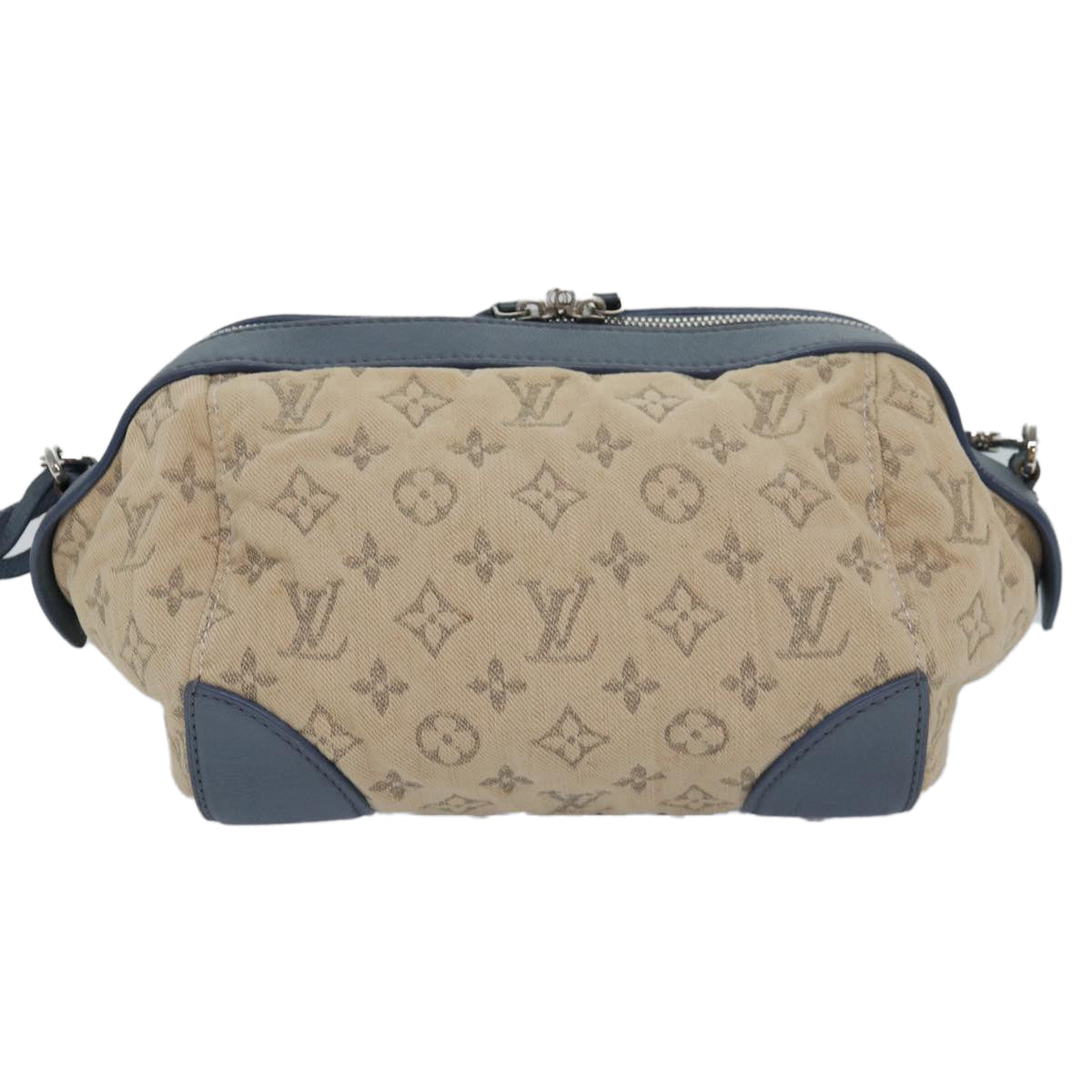 LOUIS VUITTON Monogram denim Pochette round Shoulder Bag Blue M40706 84074